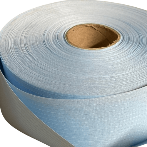 Approx 95m roll of Stripe Light Blue 89mm/3.5'' vertical blind slat/louvre/vane fabric